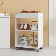 달리빙앤 루아 이동식 조리대 오픈형, 화이트