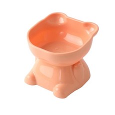 고양이 그릇 높은 발 목 보호대 애완 동물 먹이 물 뒤집힘 방지, 1.Pink, 1개