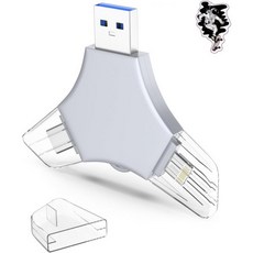 iPhone용 USB 3.0 플래시 드라이브 64GB 사진동영상데이터 세이버백업용 3in1 외장 메모리 픽처 키퍼 스토리지 스틱 iPhoneiPad안드로이드PC용 V1.18 고
