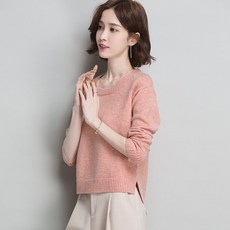 여자스웨터패션 겨울 가을 계절 짧은 풀오버 이너웨어 로우 칼라 숏 상의