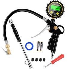  ATsafepro 압력 게이지 200PSI가 있는 디지털 타이어 팽창기 에어 척 잠금 장치 및 확장 장착 자동차 자전거 세미 공기 압축기 팽창기에 적합 