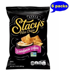 Stacy's Pita Chips Cinnamon Sugar 스테이시 시나몬 슈가 피타 칩스 (7.33 oz)207g 6개입
