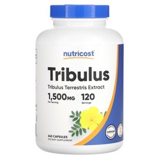 Nutricost 트리블러스 1500mg 캡슐 240정(캡슐 1정당 750mg), Nutricost 트리블러스 1500mg..., 1개, 240정