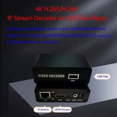 IP 스트림 디코더 및 USB 파일 플레이어 ONVIF RTMP RTSP UDP HTTP 프로토콜로 HDMI 출력 4K H.265 H.264, 01 CHINA - h264플레이어