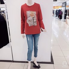 안지크 기모 프린트 티셔츠 AC4 TS1100