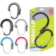 기어에이드 히어로클립 라지 카라비너 키링 캠핑 알루미늄 포켓훅, 스텔스 블랙 L, 1개