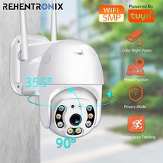 영어 매뉴얼 영어 책 투아 5MP 구름대 IP 카메라 와이파이 야외 운동 자동 추적 무선 보안 CCTV 와이파이 카메라 가정 컬러 야시 스마트 카메라, 5MP WiFi 카메라, 영국 플러그
