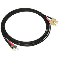 C2G /Cables to Go 37502 ST/SC 플레넘 등급 듀플렉스 62.5/125 멀티모드 섬유 패치 케이블 (3미터 블랙), 1개