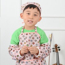 ENDESS 유아 아동 방수 앞치마 팔토시 두건 7종