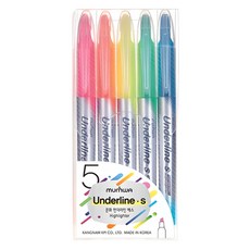 munhwA Underline S 螢光筆 5 件套, 5 種顏色, 1組