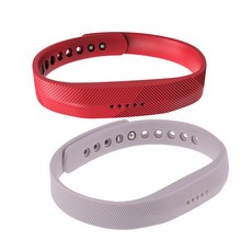 JC Fitbit 플렉스 2 트래커 레드에 대 한 2pcs 스포츠 실리콘 액세서리 밴드 손목 스트랩, 레드
