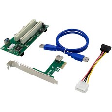 PCI Express 듀얼 PCI 어댑터 카드 PCIe X1 라우터 견인 2 PCI 슬롯 라이저 카드 2.5Gbps 지원 창 Linux|추가 카드|, 1개, Green, 단일