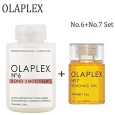 Olaplex 헤어 케어 에센셜 오일 염료 소프트 고온 방지 마스크 리브 인 스타일링 미용 건강 No.6 No.7 세트, [01] N6 N7 Set, 01 N6 N7 세트