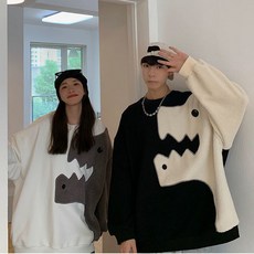 Yanrz 빅 사이즈 커플룩 라운드 맨투맨 남녀공용 루즈핏 코트 23N607