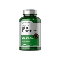 Horbaach 블랙 엘더베리 2000mg 300캡슐, 1개, 300정