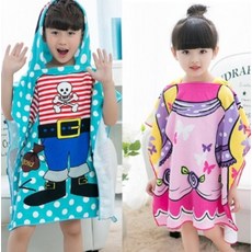 유아 비치 가운 타올 아기 목욕 샤워 아동 키즈 수영, 상어A, 1개