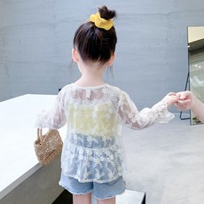 여아 얇은 레이스 가디건 여름 자켓