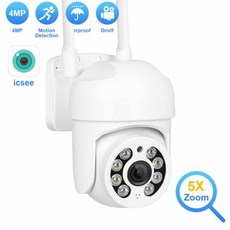 4MP HD 야외 와이파이 카메라 방수 PTZ IP 카메라 5X 디지털 줌 1080P 와이파이 감시 카메라 CCTV Ai, 6.1080P Add 32G Card 미국 플러그