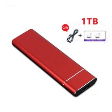 외장 고속 솔리드 스테이트 드라이브 C 타입 USB 3.1 인터페이스 휴대용 하드 PC 노트북용 1TB SSD, Red, 한개옵션1, 3) Red