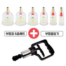 모완비 대건 부항컵 6종 [1호+2호+3호+4호+5호+6호] + 대건 부항흡입기 세트, 1개
