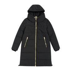 후드티 DKNY 겨울 가을 타입 여성 스타일리쉬 오피스 심플 블러킹 마저도 모자 보온 하프기장 캐쥬얼 이지 패딩 웰론