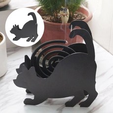 철모기향 홀더 버너 고양이 모양 내화 향 굽기 랙 장식, 02 Stretching Cat, 1개