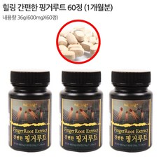 힐링 간편한 핑거루트정(타블렛) 600mg X 60정 핑거루트 판두라틴, 3병