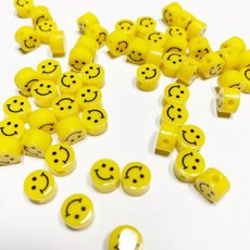 와컴 크런치 슬라임 재료 비즈 공예 스마일 6mm (100EA 대용량)