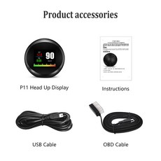 OBDHUD P11 OBD2 GPS 헤드업 디스플레이 자동차 HUD 디지털 속도계 수온 연료 온보드 컴퓨터 자동 게이지