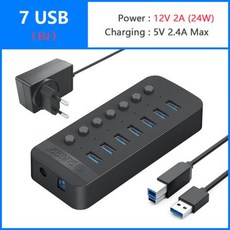 ORICO멀티 포트 USB 전원 허브 분배기 OnOff 스위치 도크 여러 30 슬롯 소켓 충전기 다중 스트립 어댑터 PC, 한개옵션1