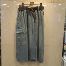 엠벨라 울산점 2020년 가을신상!! 허리 밴딩 밸트 면100% 원포켓 포인트##앞트임 후리아 돌연 청치마(사이즈 66 77)