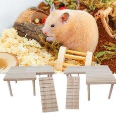 햄스터물품 햄스터 등반 플랫폼 스탠드 애완 동물 용품 DIY 설치 놀이 지상 천연 나무, L, 1개