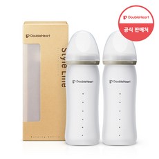 더블하트 실리콘 유리젖병 240ml