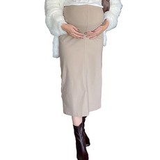 고베 양상추 스트레치 머터니티 타이트 스커트 프리마마 산전 산후 임산부 허리밴딩 머터니티 웨어 M3867 프리 베이지