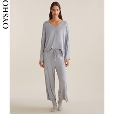 와이드팬츠 OYSHO 루즈핏 잠옷바지 여성 긴바지 겨울 가을