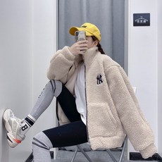 남여공용 MLB 후리스 재킷 램스울 오버핏 점퍼 NY자수