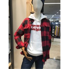 W몰 리바이스 남성 LEVIS 투포켓 클래식 워크 체크셔츠 레드 19573-0096