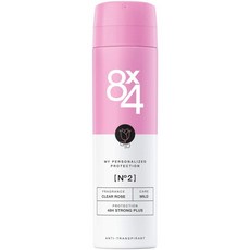 영국직배송 8X4 데오드란트 스프레이 N°2 클리어 로즈(150ml) 산뜻한 플로랄 향의 여성 데오드란트 48h 신뢰할 수 있는 안티, 1
