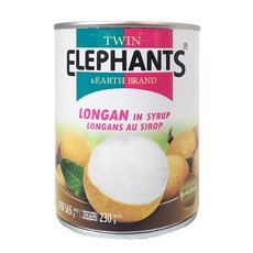 [태국] TWIN ELEPHANTS 용안육 통조림 565g / LONGAN, 565, 24캔