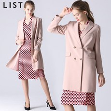 리스트 리스트 더블 브레스트 롱 재킷
