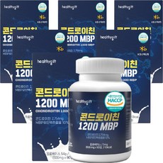 [런칭 특가] 콘드로이친 1200 MBP 식약처 HACCP 인증 상어연골 분말 유단백 추출물 90정 입점 할인가, 6개