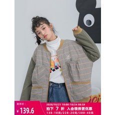 위파인더 엘지 코튼 베이스볼 박시한 체크자켓 코트 여 빈티지 포트리스 겨울 도톰한