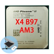 AMD Phenom II X4 B97 쿼드 코어 CPU 프로세서 HDXB97WFK4DGM 소켓 AM3 3.2 GHz 955, 한개옵션0