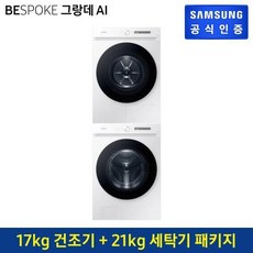 삼성 비스포크 건조기 패키지 화이트 DV17CB6600BW WF21CB6650BW