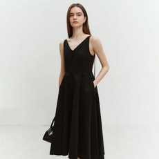 DUNST MAXI FLARE SLEEVELESS DRESS BLACK_UDDR4B222BK