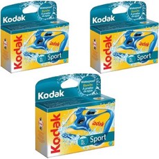 Kodak Sport 수중 일회용 카메라 및 800 속도 27-노출 필름(3팩)