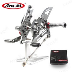 Arashi CNC 조절할 수 있는 발판 근거지 후방 설정 풋페그 에 YAMAHA YZF R3 / R25 2015 - 2023 YZF-R3 YZF-R25 2018 백스텝도, 회색, 1개