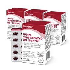 헬로바이오 프리미엄 코큐텐 코엔자임Q10 혈압 항산화케어, 4개, 60정