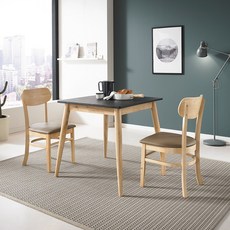 [로드퍼니처] 밀라노 카프리 2인용 식탁세트 /원목/테이블, 카프리 2인용 화산석세트