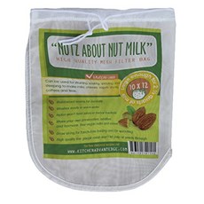 Nutz About Nut Milk Mesh Bag- # 1 다기능 주방 도구-크기 10x12 크기-미세 메쉬 식품 필터-필터 너트 씨앗 우유-차가운 양조 커피-차-요거트-치즈 또는 여과 주스-비타민 필요 없음, 본상품